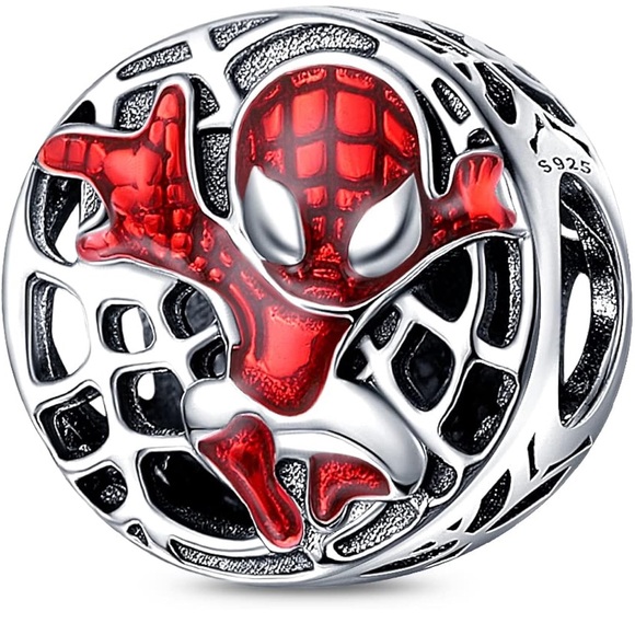 Pandora Red and Silver Spiderman Charm - Picture 1 of 5
